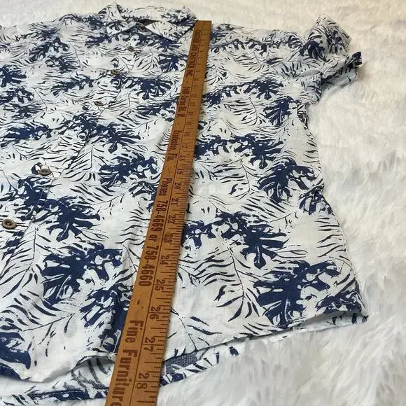 Untuckit Hawaiian Style Button Down %100 Linen Men’s Short Sleeve Large Shirt - Picture 6 of 7